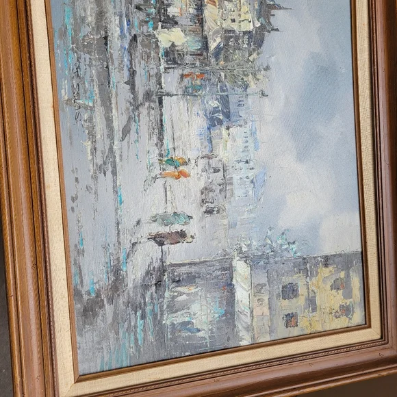 Antique vintage PARIS signed Oil on Canvas Impressionist mid-20th Century painti - Picture 14 of 16